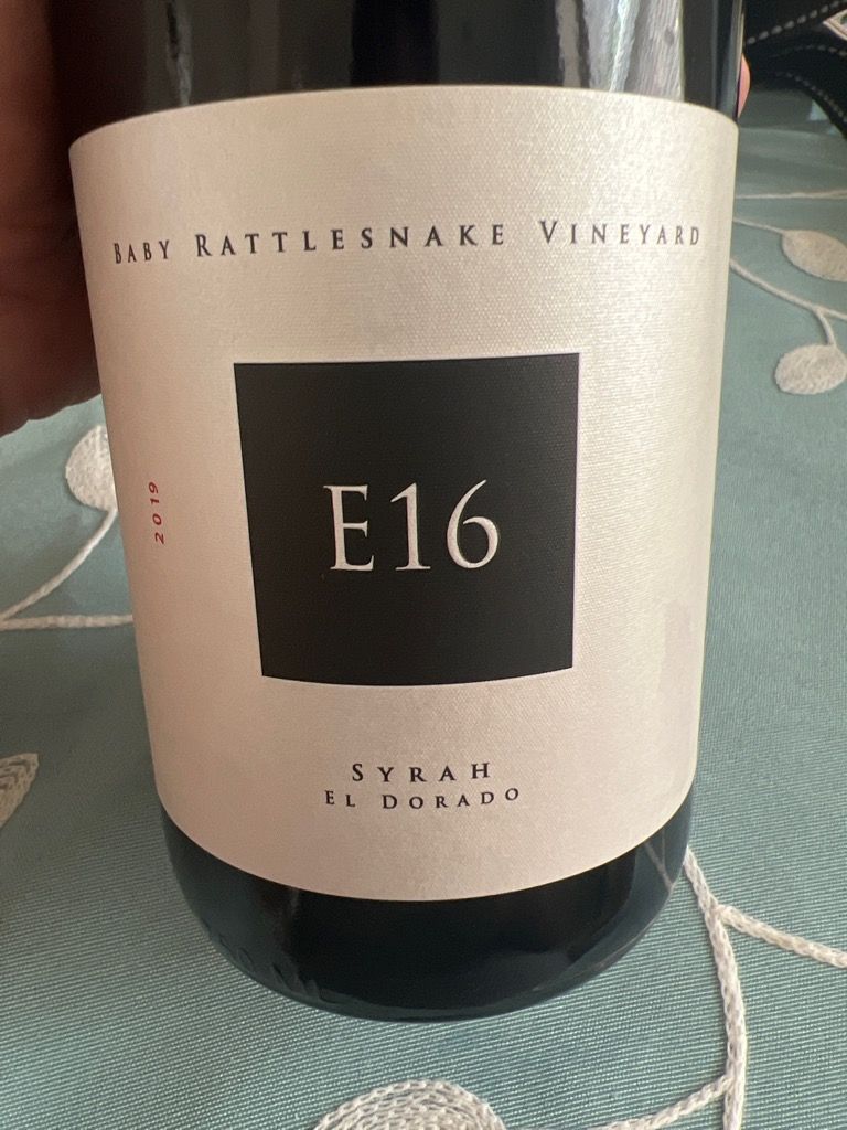 2019 E16 Syrah Baby Rattlesnake Vineyard, USA, California, Sierra