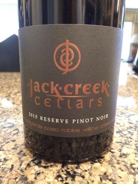 2015 Jack Creek Cellars Pinot Noir Estate Reserve Kruse Vineyards, USA ...