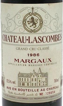 1986 Château Lascombes, France, Bordeaux, Médoc, Margaux 