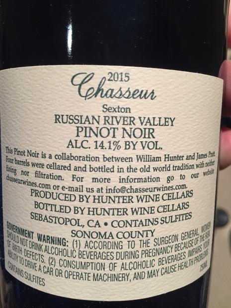 2014 Chasseur Pinot Noir Sexton CellarTracker