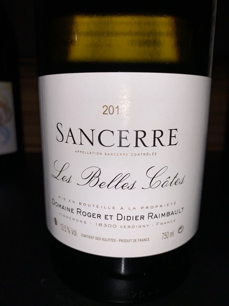 2020 Roger et Didier Raimbault Sancerre Les Belles Cotes, France, Loire