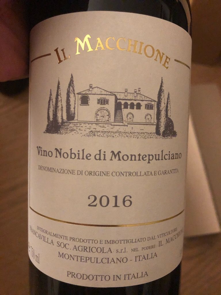 2016 Il Macchione Vino Nobile di Montepulciano, Italy, Tuscany ...