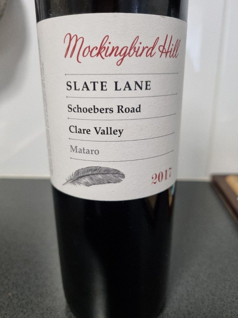 2019 Mockingbird Hill Winery Mataro Slate Lane, Australia, South