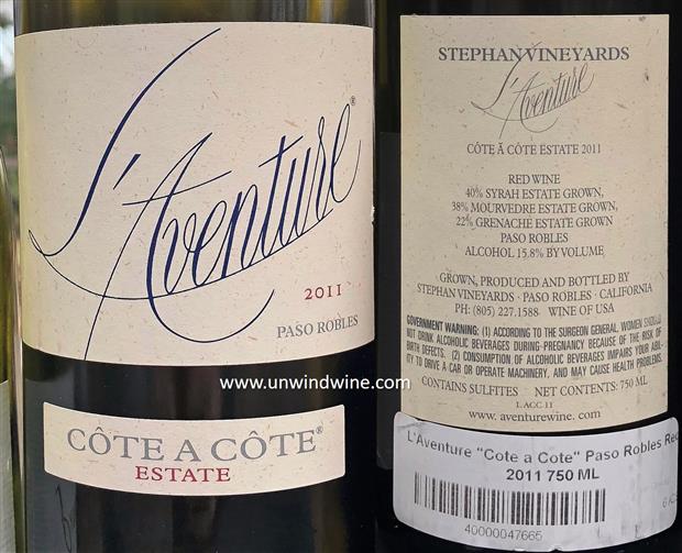 2011 L'Aventure Côte-à-Côte Estate - CellarTracker