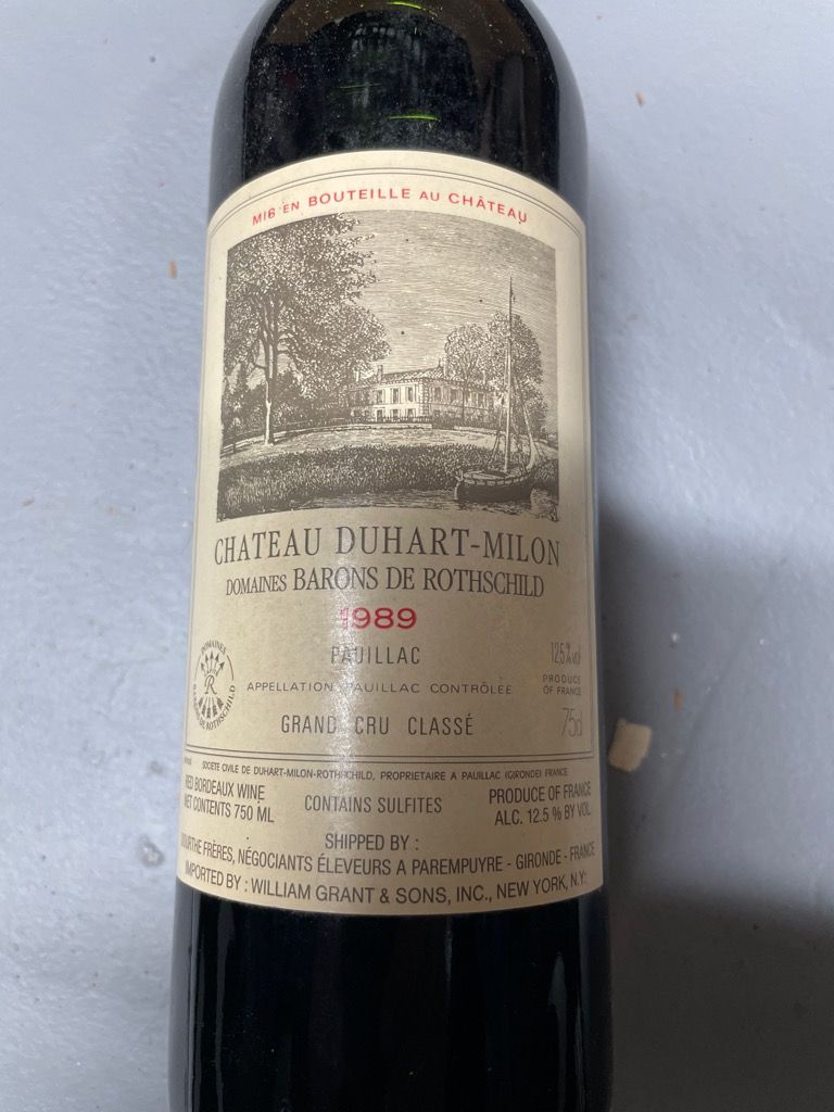 ワイン RIEUSSEC&DUHART MILON 1988 Château Duhart-Milon - CellarTracker