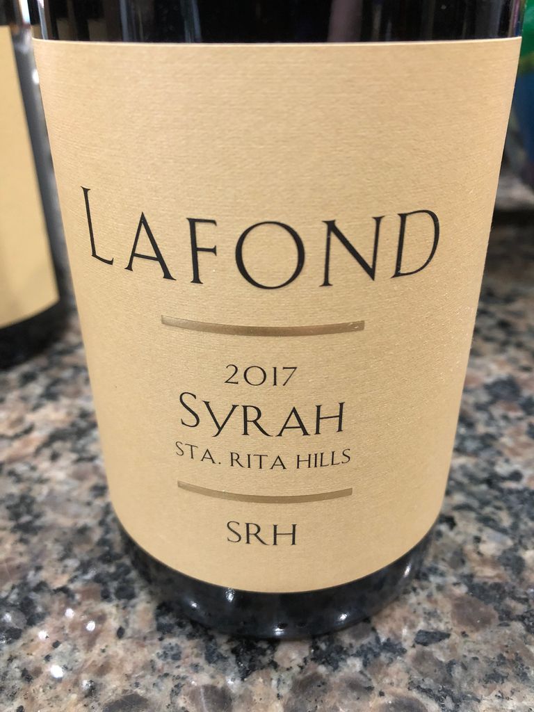 2017 Lafond Syrah SRH, USA, California, Central Coast, Sta. Rita Hills CellarTracker
