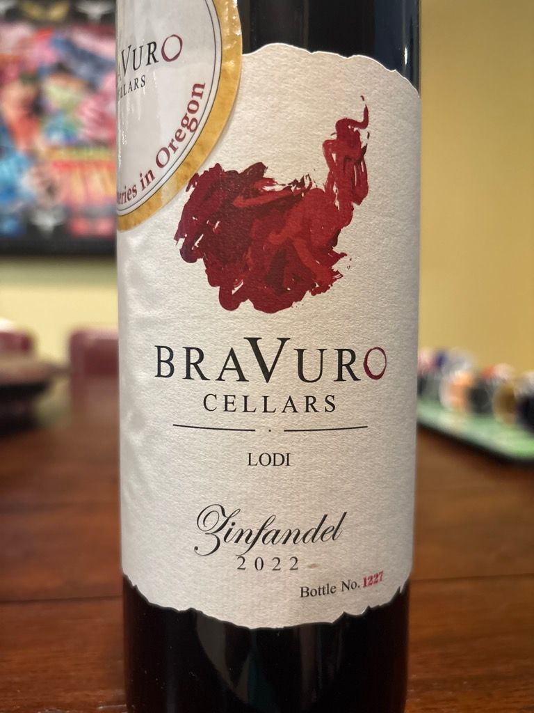 2022 Bravuro Cellars Old Vine Zinfandel, USA, California, Central