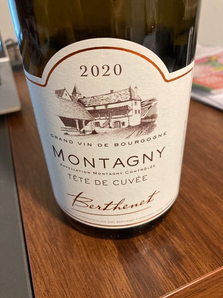 2020 François Berthenet Montagny Tête De Cuvée, France, Burgundy, Côte ...