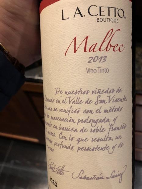 2013 L. A. Cetto Malbec Boutique, Mexico, Baja California, Valle de ...