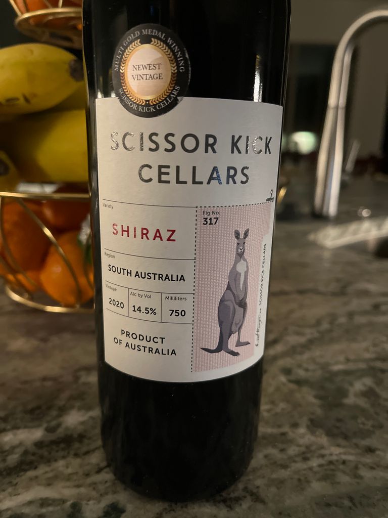 2020 Scissor Kick Cellars Shiraz, Australia, South Australia, Mount Lofty Ranges, Clare Valley