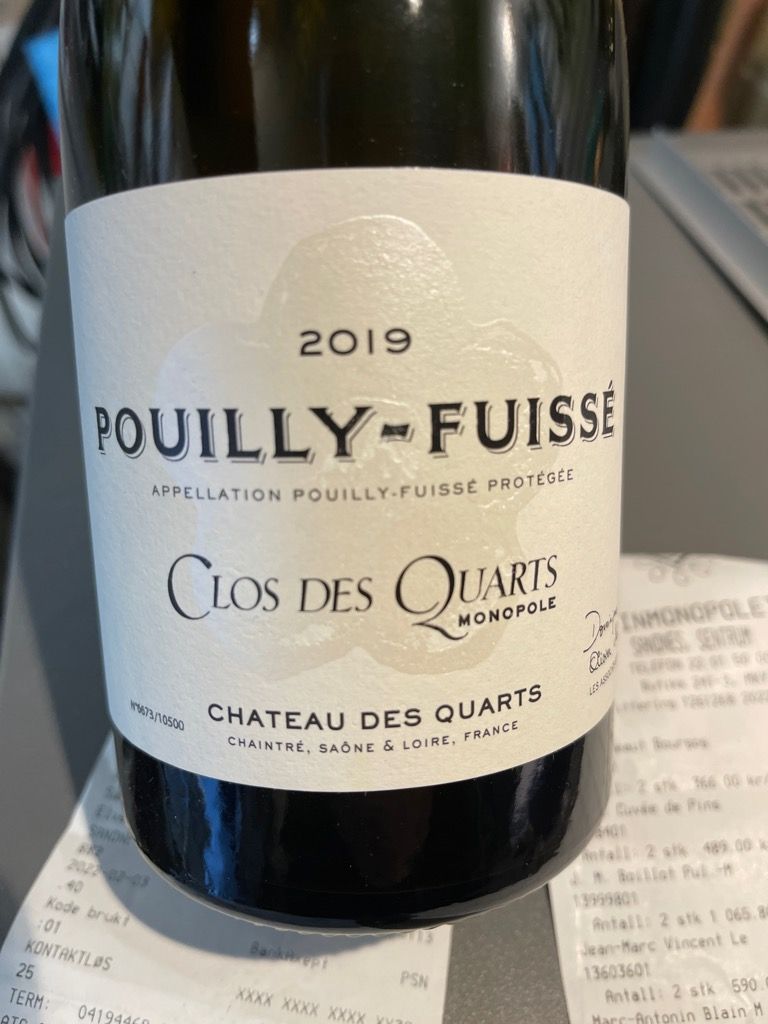 2019 Château des Quarts PouillyFuissé Clos de Quarts, France, Burgundy