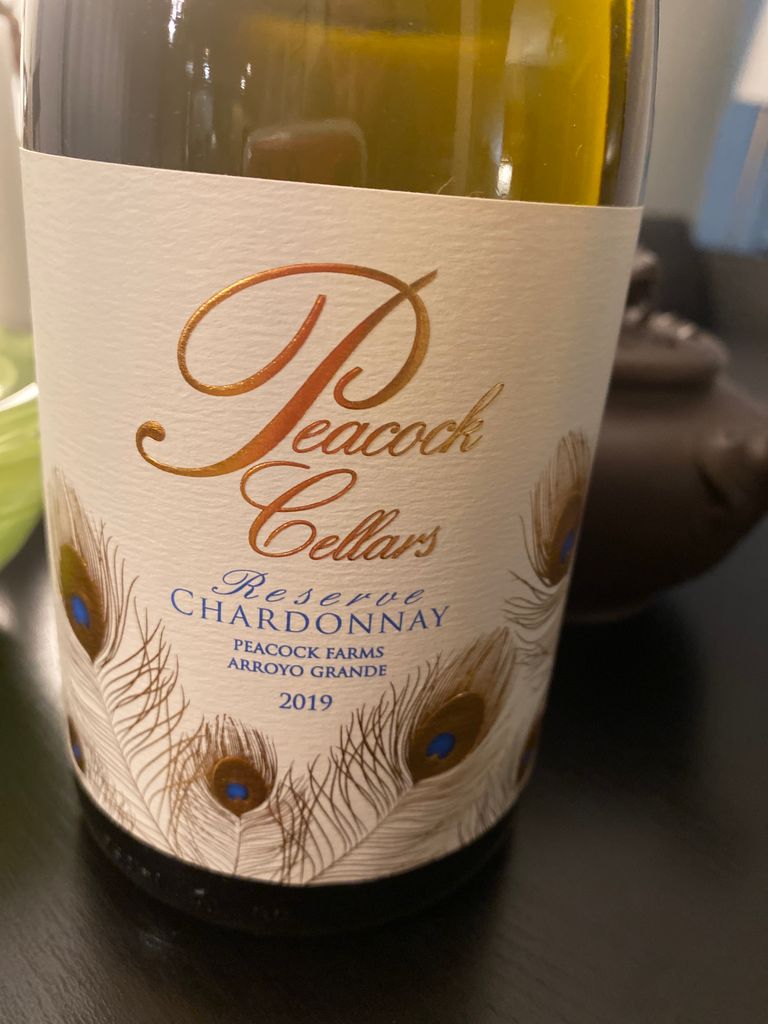 2019 Peacock Cellars Chardonnay Reserve Central Coast, USA, California ...