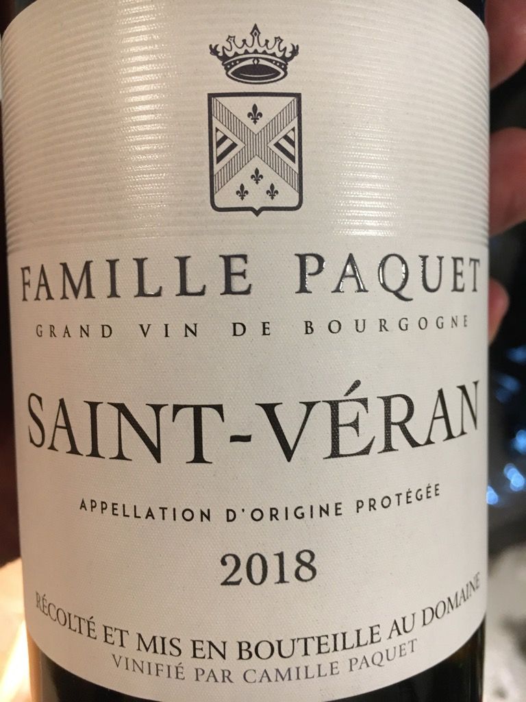 2018 Famille Paquet Saint V ran France Burgundy M connais Saint 2018 Famille Paquet Saint V ran France Burgundy M connais Saint