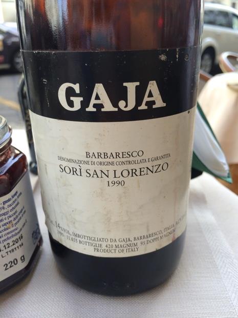 1990 Gaja Barbaresco Sorì San Lorenzo - CellarTracker