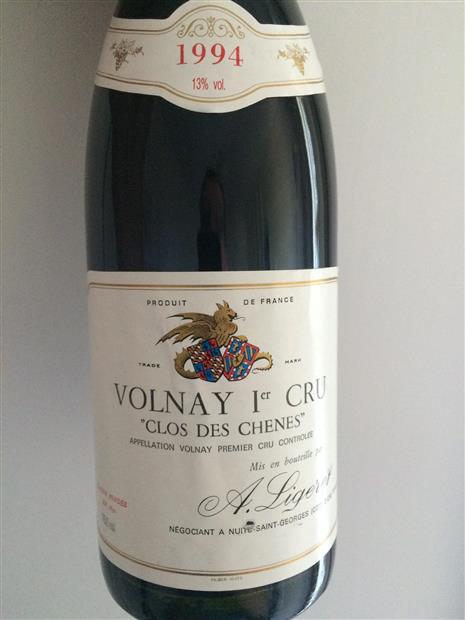 1994 A. Ligeret Volnay 1er Cru Clos des Chênes - CellarTracker
