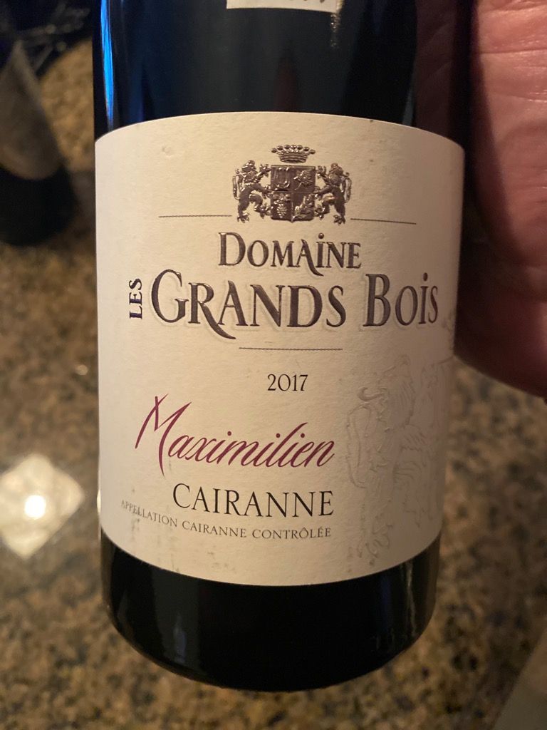 2017 Domaine Les Grands Bois Cairanne Cuvée Maximilien France Rhône