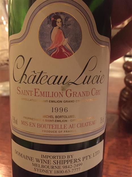 【保障できる】 1996 Château Lucie - CellarTracker Wine