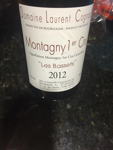 2011 Domaine Laurent Cognard Montagny 1er Cru Les Bassets - CellarTracker