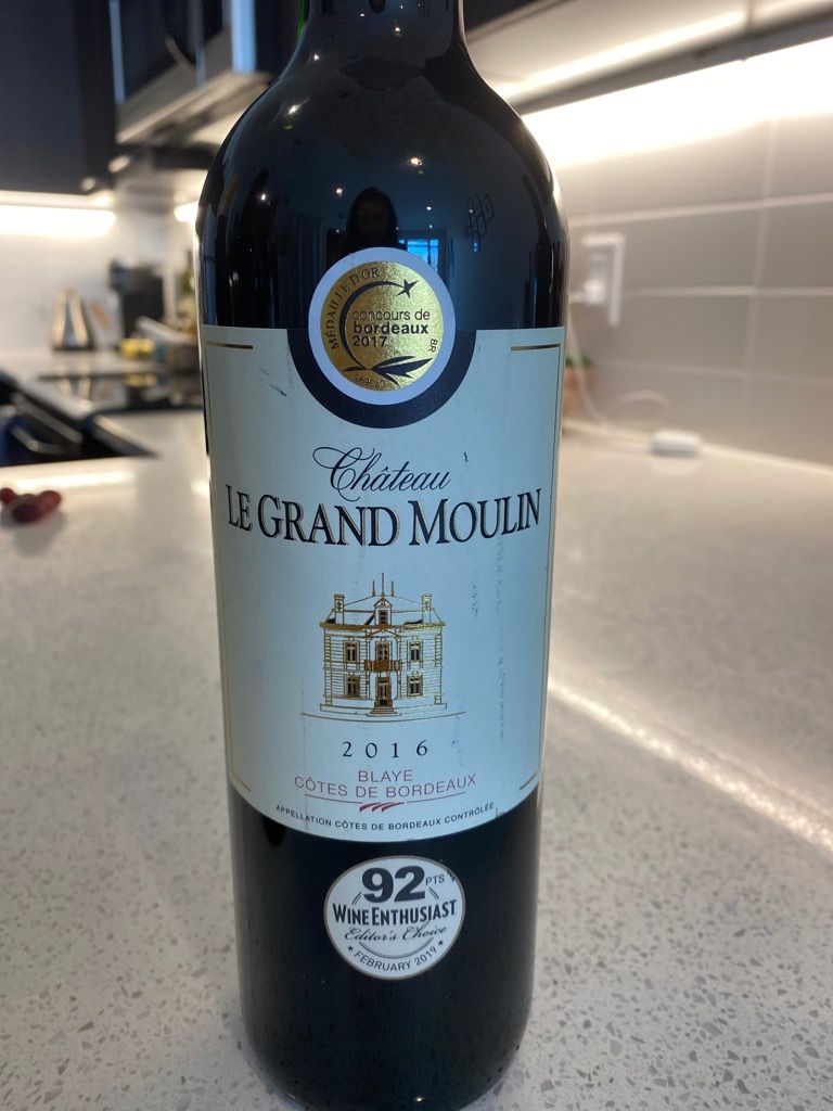 Château Le Grand Moulin Blaye Côtes De Bordeaux 2019 2019 Château Le Grand Moulin, France, Bordeaux, Blaye Côtes de Bordeaux -  CellarTracker