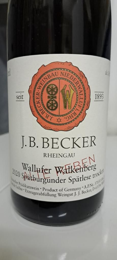 2020 J.B. Becker Wallufer Walkenberg Spätburgunder Alte Reben Spätlese ...