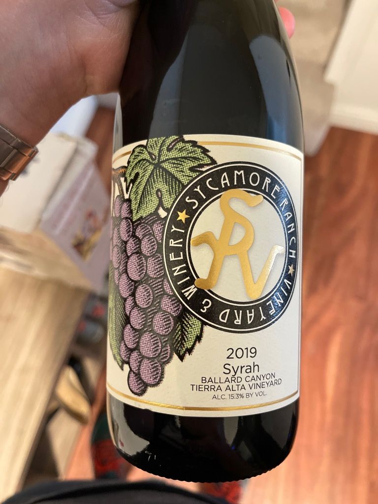 2020 Sycamore Ranch Vineyard & Winery Syrah, USA, California, Central