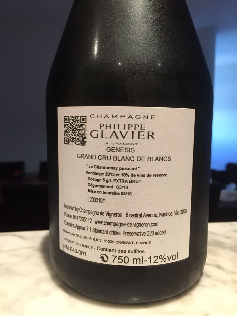 N.V. Philippe Glavier Champagne Grand Cru Genesis