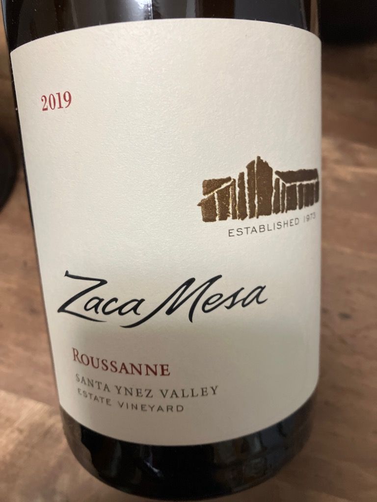2019 Zaca Mesa Roussanne, USA, California, Central Coast, Santa Ynez