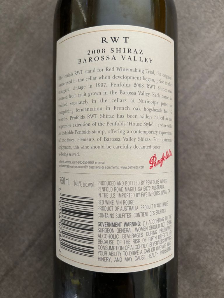 2006 Penfolds Shiraz RWT - CellarTracker