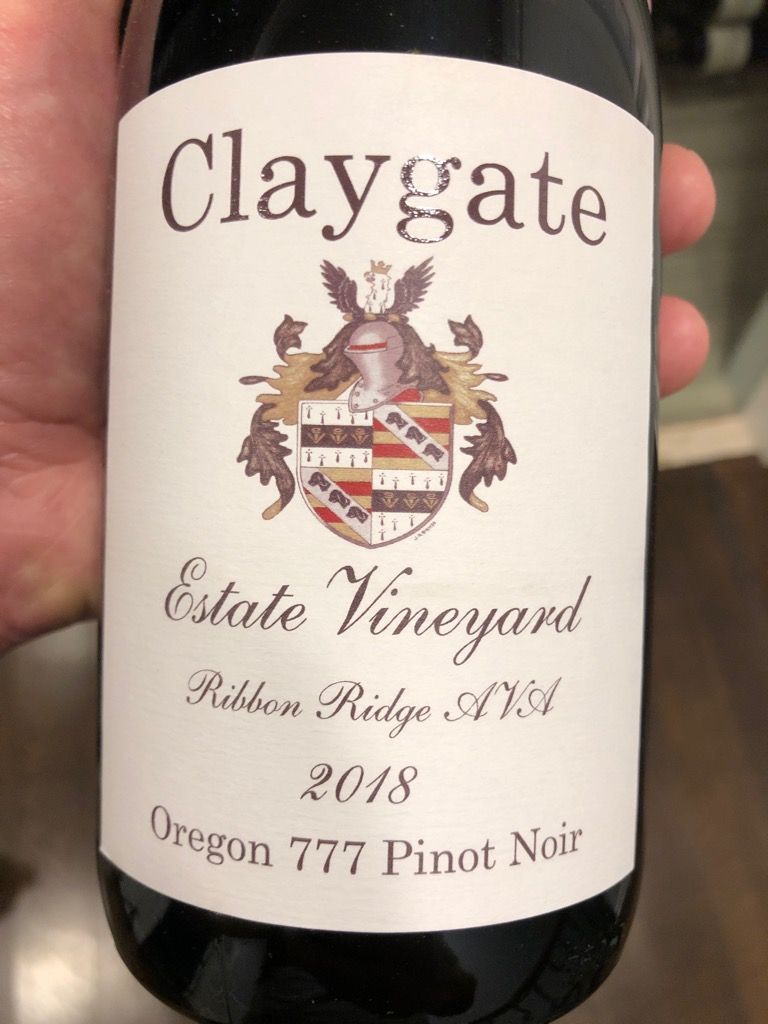 2018 Claygate Pinot Noir 777 Estate Vineyard, USA, Oregon, Willamette