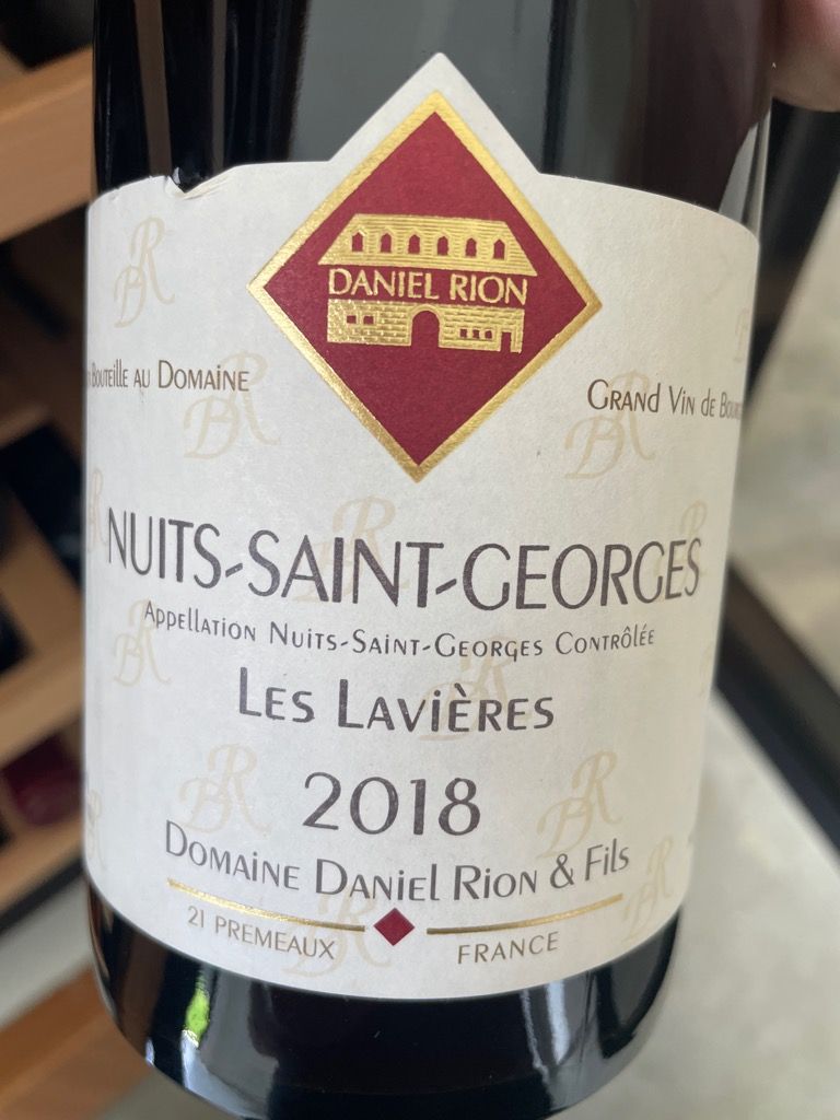 2018 Domaine Daniel Rion et Fils Nuits St. Georges Les Lavières