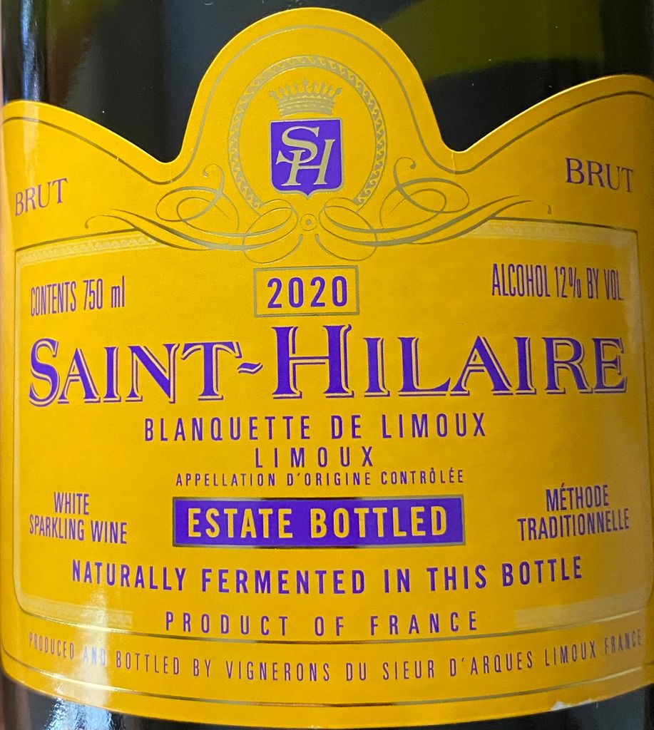 2020 SaintHilaire Blanquette de Limoux Brut, France, Languedoc