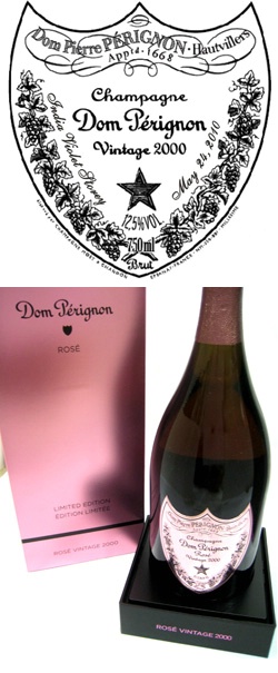 2000 Dom Pérignon Champagne Rosé Limited Edition Metal Label