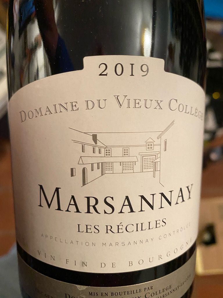 2020 Domaine du Vieux Collège Marsannay Les Récilles, France, Burgundy, Côte de Nuits, Marsannay