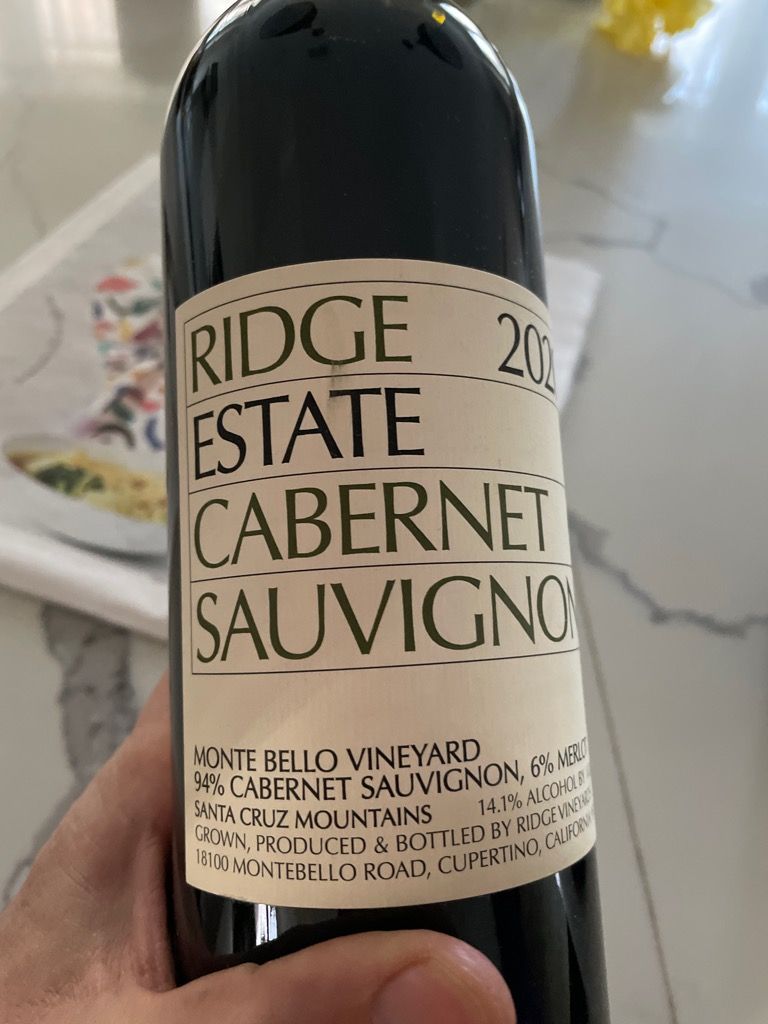 2021 Ridge Cabernet Sauvignon Estate - CellarTracker