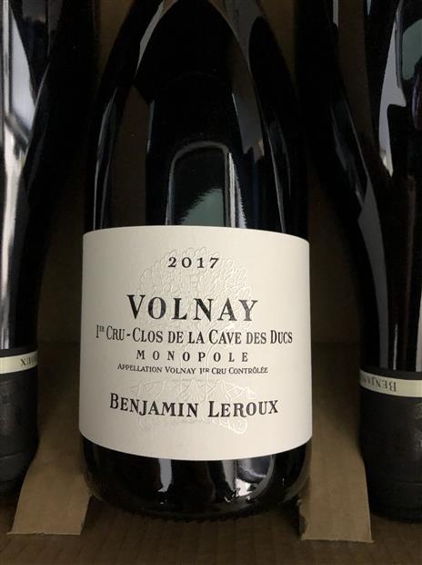 2017 Benjamin Leroux Volnay 1er Cru Les Mitans, France, Burgundy, Côte ...