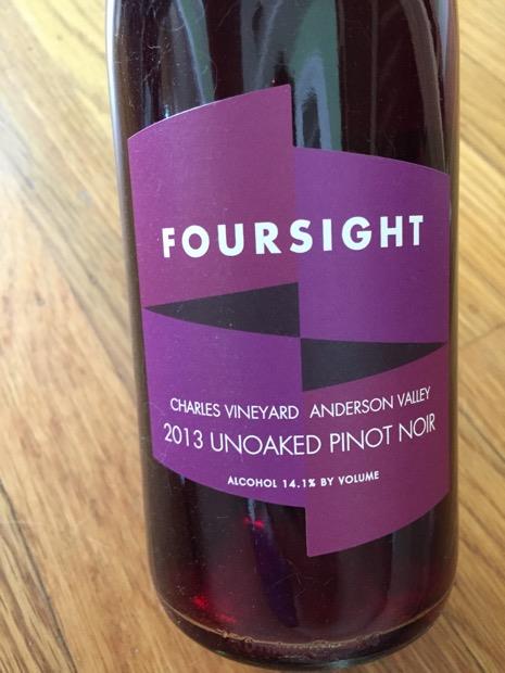 2013 Foursight Pinot Noir Unoaked Charles Vineyard, USA, California ...