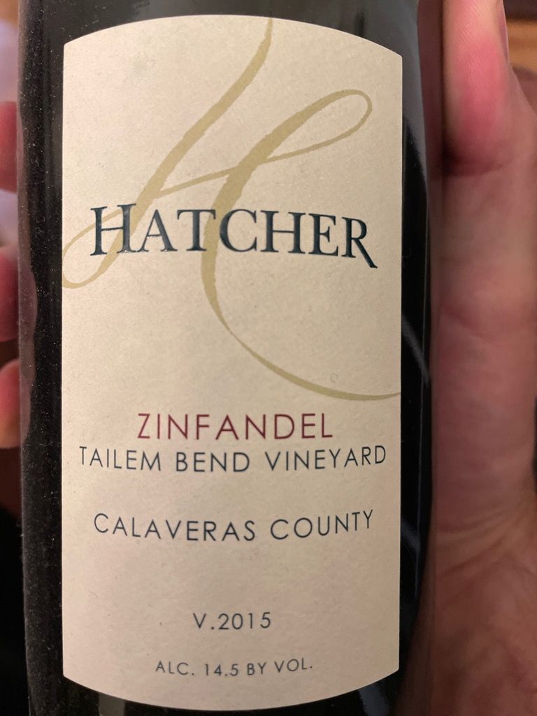 2018 Hatcher Winery Zinfandel Tailem Bend Vineyards, USA, California