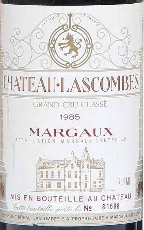 1985 Château Lascombes, France, Bordeaux, Médoc, Margaux 
