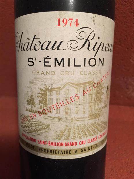 1975 Château Ripeau, France, Bordeaux, Libournais, St. Émilion Grand ...