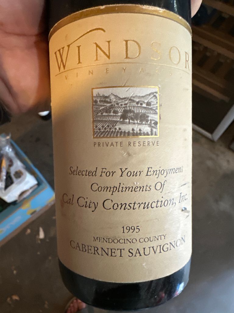 1995 Windsor Vineyards Cabernet Sauvignon Private Reserve
