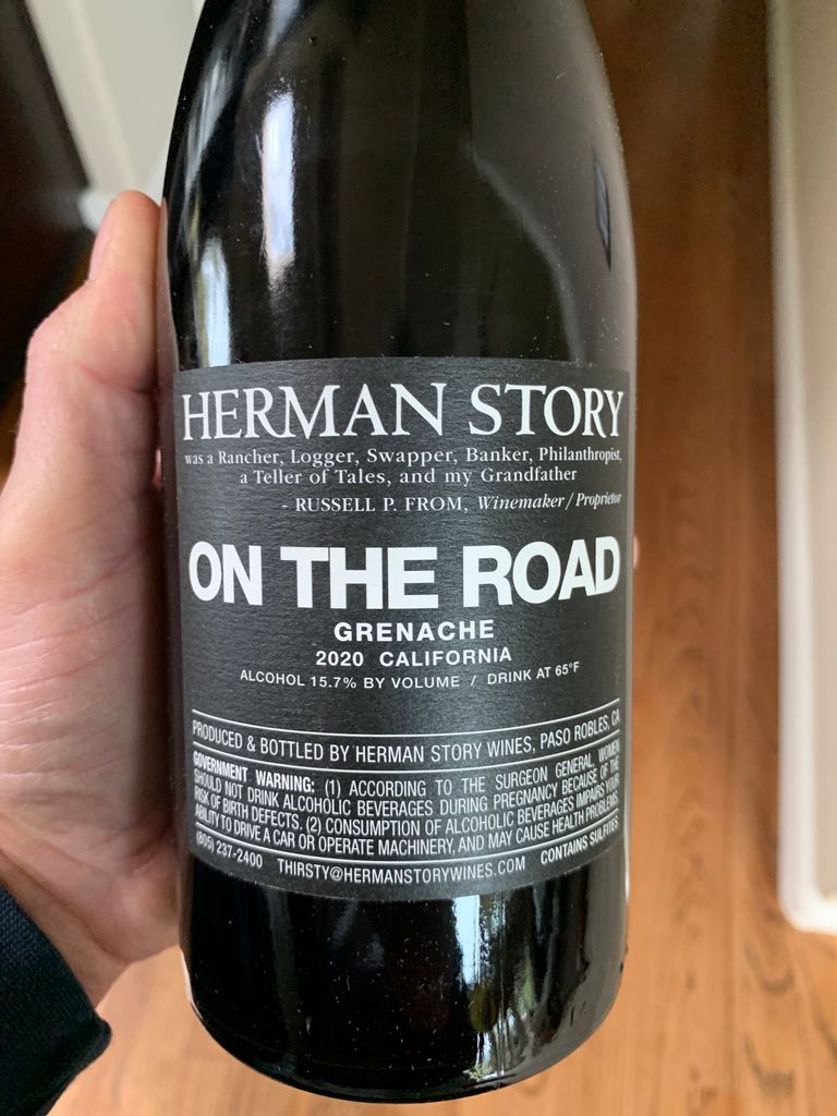2020 Herman Story Grenache On The Road, USA, California CellarTracker