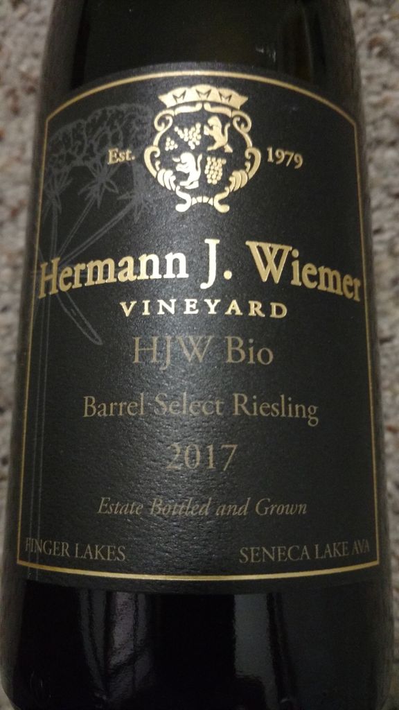 2017 Hermann J. Wiemer Riesling Bio (Barrel Select) HJW Vineyard, USA ...