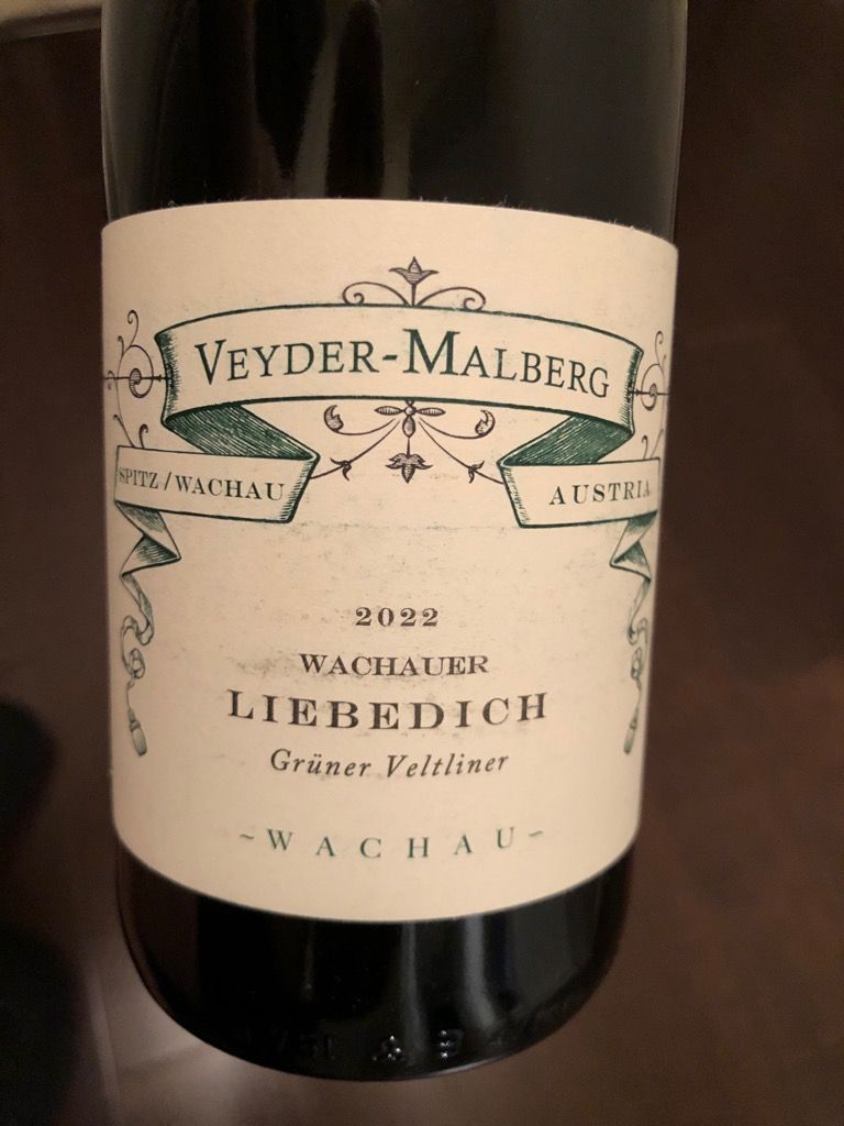 2022 Veyder Malberg Grüner Veltliner Liebedich Austria Niederösterreich Wachau Cellartracker 5338