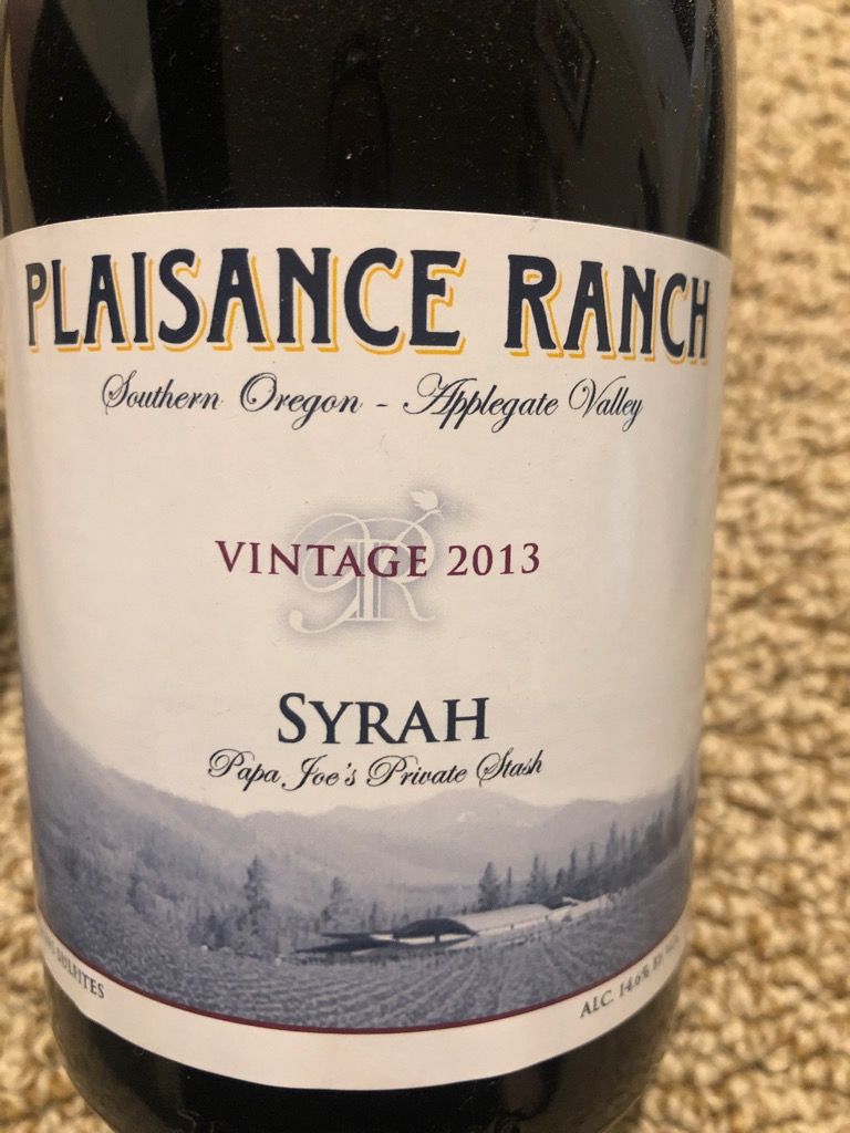 2012 Plaisance Ranch Syrah, USA, Oregon, Southern Oregon, Applegate