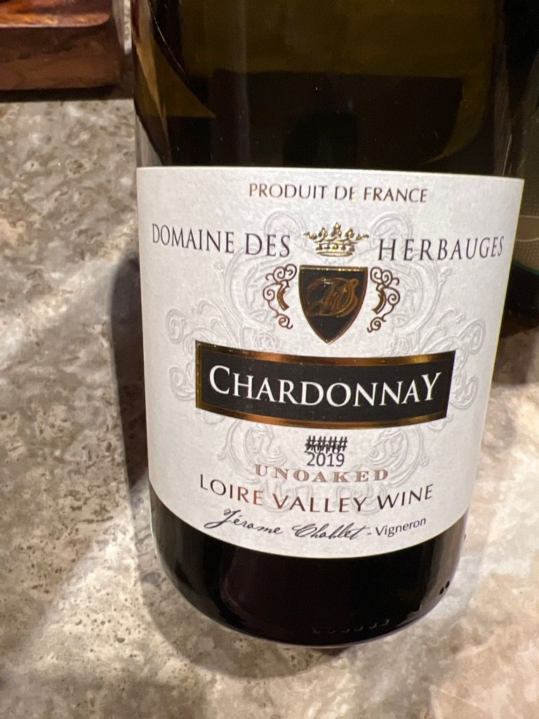 2019 Domaine des Herbauges Val de Loire Unoaked Jérôme Choblet, France ...