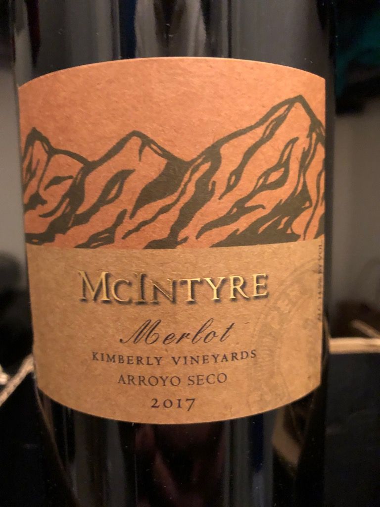 2017 McIntyre Vineyards Merlot Kimberly Vineyard, USA, California ...