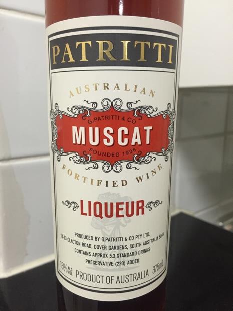 NV Patritti Muscat Liqueur Muscat, Australia, South Australia, Fleurieu ...