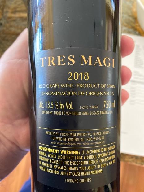 2018 Tres Magi Yecla Spain Murcia Yecla Cellartracker