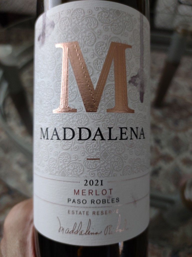 2021 Maddalena Vineyards Merlot Paso Robles, USA, California, Central