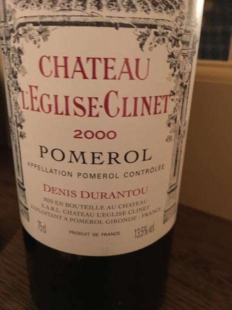 ウ*ー様 CHATEAU LEGLISE-CLINET 2000 シャトーレグリ 2000 Château L'Eglise-Clinet - CellarTracker